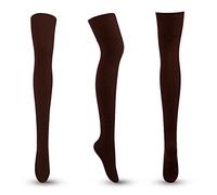 Medias de encaje hasta la rodilla, Calcetines hasta la rodilla for mujer Multicolor(Jw161coffee)