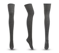 Medias de encaje hasta la rodilla, Calcetines hasta la rodilla for mujer Multicolor(Jw161gray)