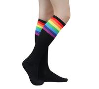 Medias de equipo con forro colorido que absorbe la humedad, cadena elástica que no se desliza para todos los días, unisex, medias dinámicas, Negro, Talla única
