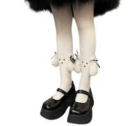 Medias de forro polar elásticas y finas para mujer, diseño de dibujos animados, orejas de perro, color sólido, medias de invierno y otoño, lindas medias de orejas de perro, blanco, Altoa única