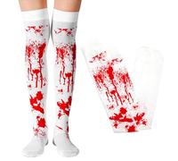 Medias de Halloween para mujer, disfraz de Halloween de sangre, sexy y espeluznante, medias de Halloween para mujer, disfraz de zombi, medias sangrientas, accesorios, medias de payaso, medias