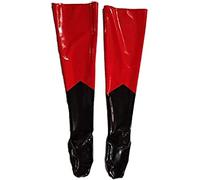 Medias De Látex Calcetines Únicos Atractivos Rojos Y Negros Sobre La Rodilla,Rojo,Pequeño