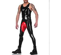 Medias De Látex De Goma Negras Sin Mangas Para Hombre Dobladillo Rojo Fiesta De Juegos De Rol Cómodas XS - XXL 0.4 Mm Negro,Negro,yo