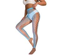Medias de malla transparentes con entrepierna abierta, lencería para mujer, brillantes y brillantes, patrón elástico, con pie hasta el muslo, cintura alta, seductoras, medias de malla, ligueros