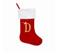 Medias de Navidad con monograma de 19 pulgadas con letras, medias de Navidad grandes súper suaves, terciopelo rojo con puño de felpa súper suave blanco para árbol de Navidad, día festivo, chimenea,