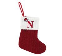 Medias de Navidad con una pequea letra bordada inicial tejido rojo blanco de calcetines navideo monograma colgantes de naves de Navidad para la fam