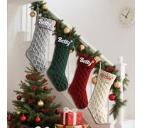 Medias de Navidad grandes de 45,7 cm con nombre personalizado bordado, para vacaciones y familia, adorno colgante para chimenea de granja