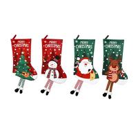 Medias de Navidad hechas a mano, bolsas de regalo de caramelos, perchas para decoraciones navideñas, suministros de fiesta, calcetines de árbol de Navidad