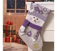 Medias de Navidad moradas decorativas para decoración del hogar de vacaciones, 45 cm x 21 cm, juego de 1 o 3, para colgar chimenea festiva y bolsas (B)