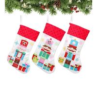 Medias de Navidad para la familia, decoraciones festivas, bolsas de regalo de calcetín de cascanueces, para dulces, postres, fiestas, reuniones, aula, hogar, escuela, chimenea, repisa