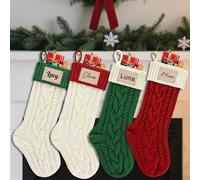 Medias de Navidad personalizadas a granel, grabado con láser, nombre para colgar, medias de Navidad grandes para chimenea, vacaciones, familia, decoración de Navidad