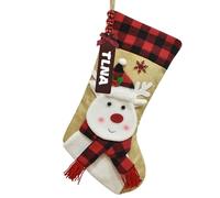 Medias de Navidad personalizadas con nombres（Puede ser marcado por sí mismo, no es impreso） - Gran calcetín colgante, decoración para chimenea, árbol de Navidad y celebraciones familiares (Reno)