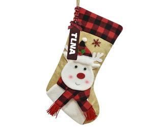 Medias de Navidad personalizadas con nombres（Puede ser marcado por sí mismo, no es impreso） - Gran calcetín colgante, decoración para chimenea, árbol de Navidad y celebraciones familiares (Reno)