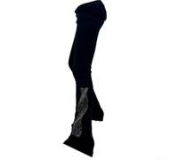 Medias de patinaje sobre hielo para mujer con forro polar suave y tela elástica en cuatro direcciones para un movimiento cómodo durante el entrenamiento deportivo de invierno, color negro (M)