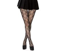 Medias de red para mujer, diseño estampado, color negro Negro Stars Talla única
