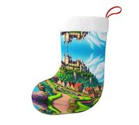 Medias decorativas de Navidad con diseño de ciudad de cuento de hadas de WHJSSF para fiestas de Navidad