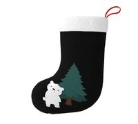 Medias decorativas de Navidad con diseño de oso blanco junto WHJSHOP un pino para fiestas de Navidad