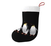 Medias decorativas de Navidad con diseño de tres pingüinos cantando juntos para fiestas de Navidad