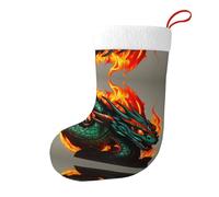 Medias decorativas de Navidad con diseño de WHJSSF Fire Dragon Roll de fútbol para fiestas de Navidad