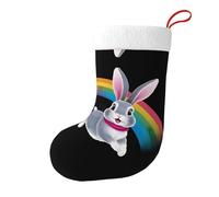 Medias decorativas de Navidad con estampado de HJFCZH Crossing el arco iris para fiestas de Navidad