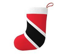 Medias decorativas de Navidad con la bandera de WHJSSF de Trinidad y Tobago impresas para fiestas de Navidad
