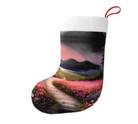 Medias decorativas de Navidad con texto en inglés "HJFCZH A Path" lleno de flores para fiestas de Navidad