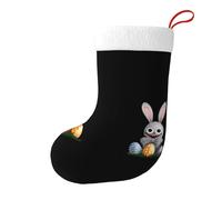 Medias decorativas de Navidad con texto en inglés "HJFCZH the Little Rabbit Looks for Easter Eggs" para fiestas de Navidad
