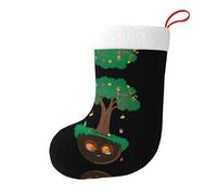 Medias decorativas de Navidad con texto en inglés "WHJSSF Happy Party in the Tree Hole Printed for Christmas Holiday Party"