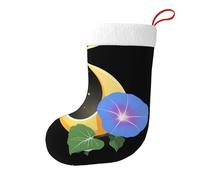 Medias decorativas de Navidad con texto en inglés "WHJSSF Morning Glory on the Moon" impresas para fiestas de Navidad