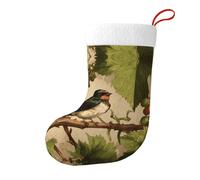 Medias decorativas de Navidad con texto en inglés "WHJSSF Swallow on the Vine" impresas para fiestas de Navidad