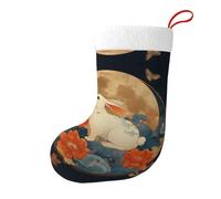 Medias decorativas de Navidad con texto en inglés "WHJSSF the Rabbit Behind the Screen" impresas para fiestas de Navidad