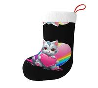 Medias decorativas de Navidad, diseño de WHJSSF Kitten's Love, arco iris, para fiestas de Navidad