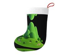 Medias decorativas de Navidad WHJSHOP con diseño de colinas verdes para fiestas de Navidad