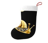 Medias decorativas de Navidad WHJSSF con caracol mecánico dorado impreso para fiestas de Navidad