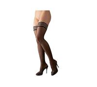 Cottelli - Medias Negras con Ribete a Rayas - 3/M-L