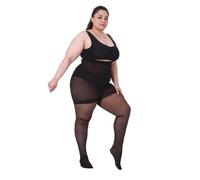 Medias JCVBN de talla grande con una sola entrepierna, varios tamaños, no se deslizan, adecuadas para mujeres de talla grande, Negro, XXL
