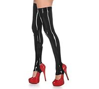 Medias Largas De Estribo Hasta El Muslo De Látex Para Mujer, Medias Para Hombre, Pantimedias,Rojo,Medio