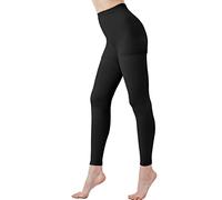 Medias médicas de compresión para mujeres, cintura opaca, soporte alto y firme, 20-30 mmHg, manguera de compresión graduada para hinchar, edema, venas varicosas, enfermería (Footless-Black, Small)