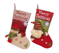 Medias navideñas grandes, paquete de dos, medias navideñas vintage de 18 pulgadas, adecuadas para escaleras, decoraciones del hogar, chimeneas, dormitorios, árboles de Navidad, fiestas navideñas.