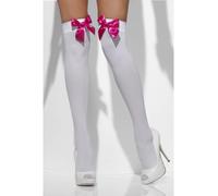 Medias Para Damas Blancas Con Lazo Rosa Talle Único