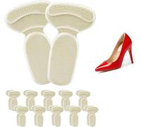 Medias Plantillas en Forma de T Para Mujer Almohadillas de Talón Zapatos Forros Antideslizantes Inserciones Agarre for Sueltos Relleno for Demasiado Grandes Stop Heel Slip Blister(Beige,10)