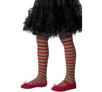 Medias Rojas Y Verdes A Rayas De Navidad Para Niñas Elfas
