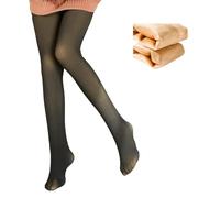 Medias térmicas para niña, 200 g, térmicas forradas, para niños, cálidas y cálidas, negras, transparentes, con pie, Negro , 3-6 años