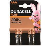 MEDIAWAVE STORE - Duracell Plus TRIPLA A (4 piezas) 100% Extra Life. Pilas mini alcalinas para dispositivos