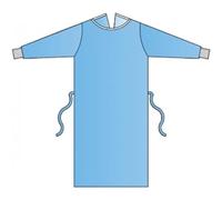 Mediberg Bata Quirúrgica Especializada SP en TNT SMMS, Estéril, Desechable, Repelente al Agua, Azul Claro, Talla L, Longitud 130 cm, Dispensador de 30 Batas Predobladas Envueltas en Papel Médico
