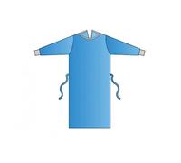 Mediberg Bata Quirúrgica Especializada SP en TNT SMMS LIGHT, Estéril, Desechable, Repelente al Agua, Azul Claro, Talla M, Longitud 115 cm, Dispensador de 30 Batas Predobladas Envueltas en Papel Médico