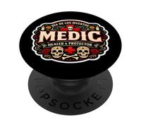 Medic Día de los Muertos Día de los Muertos Sanador y Protector PopSockets PopGrip Adhesivo
