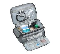 médica impermeable para suministros médicos, organizadora de medicamentos con múltiples compartimentos, ideal para enfermeras, atención domiciliaria, primeros auxilios y viajes