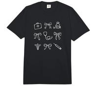 Medical Doodles Coquette Bows Nurse Doctor Healthcare Women Comfort Colors Adult Heavyweight T-Shirt