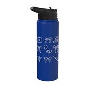 Medical Doodles Coquette Bows Nurse Doctor Healthcare Women Stainless Steel Insulated Water Bottle